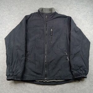 Duluth Trading Jacket Mens Large Black Nylon Full Zip Fleece Lined Insulated